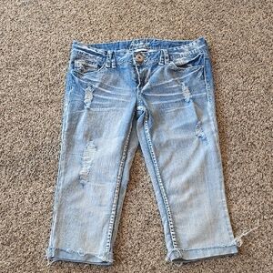 Women's Light Blue Distressed Jeans